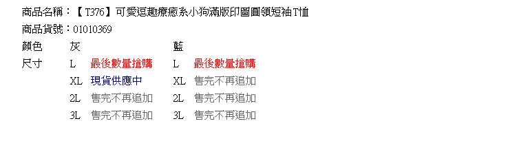 加大T恤--可愛逗趣療癒系小狗滿版印圖圓領短袖T恤(灰.藍M-3L)-T376眼圈熊中大尺碼中大尺碼